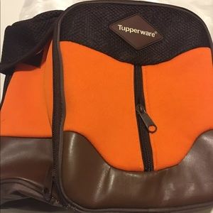 Tupperware Insulated Lunch Bag - Brown and Orange